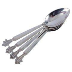 Georg Jensen "Acanthus". Set of four sterling silver tablespoons.