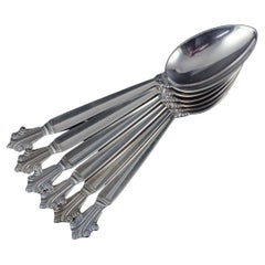Georg Jensen "Acanthus". Set of six sterling silver tablespoons.