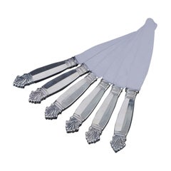 Georg Jensen "Acanthus". Six short-handled dinner knives in sterling silver