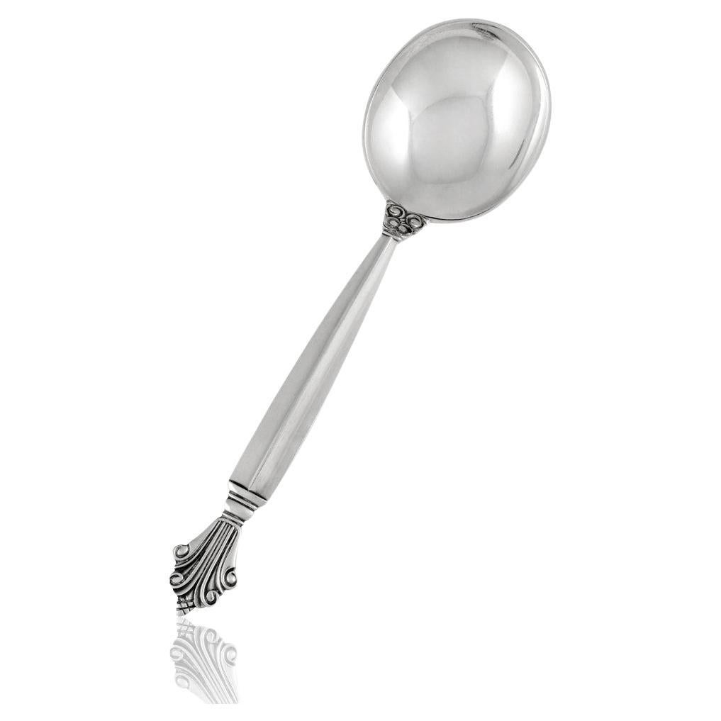 Georg Jensen Acanthus Sterling Silver Bouillon Spoon 053 For Sale