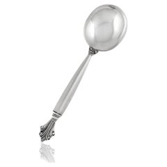 Vintage Georg Jensen Acanthus Sterling Silver Bouillon Spoon 053