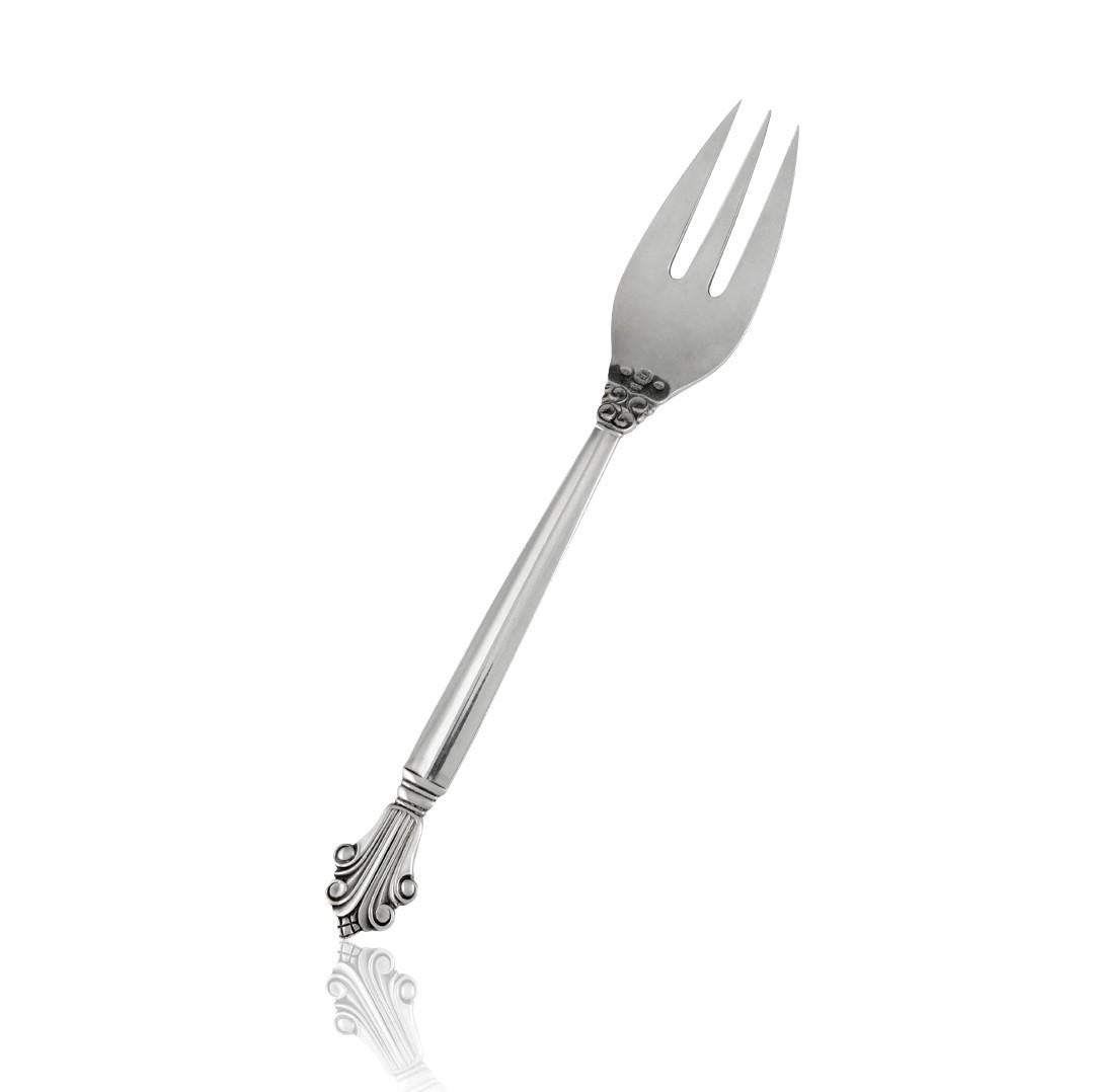 Art nouveau Georg Jensen Fourchette à poisson en argent Acanthus 061 en vente
