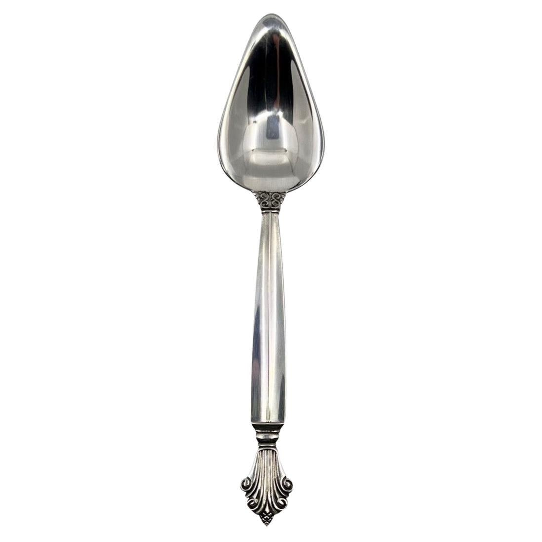 Georg Jensen Acanthus Sterling Silver Grapefruit Spoon, Triangular 075 For Sale