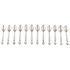 Georg Jensen Acanthus Sterling Silver Set of Twelve Tea Spoons