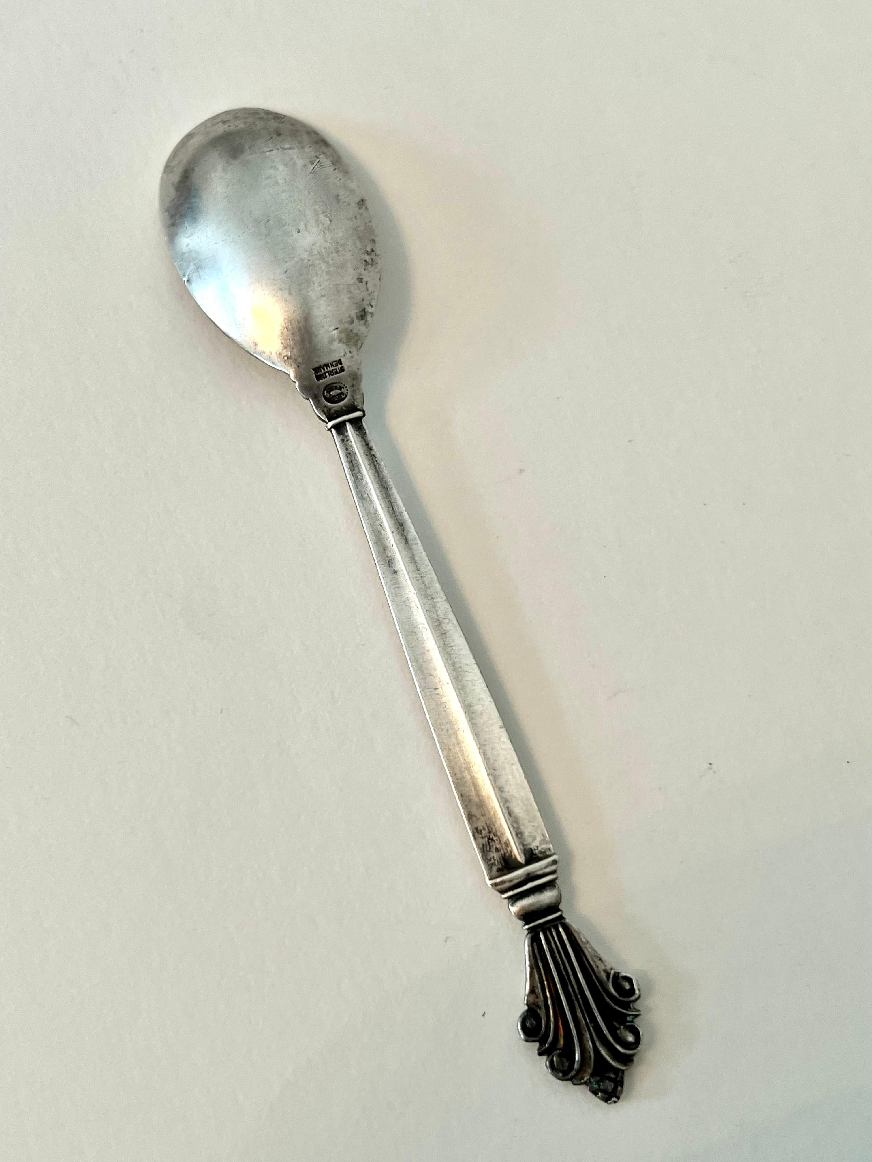 Art Deco Georg Jensen Acanthus Sterling Silver Spoon For Sale