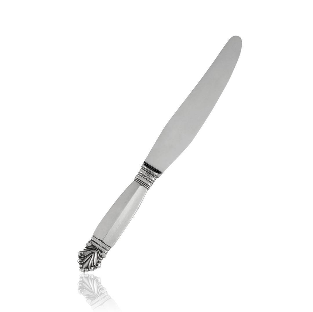 Danish Georg Jensen Acanthus Sterling Silverware For Twelve For Sale