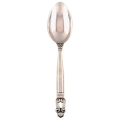 Vintage Georg Jensen "Acorn" Big Table Spoon, 2 Pieces in Stock, Designer Johan Rohde