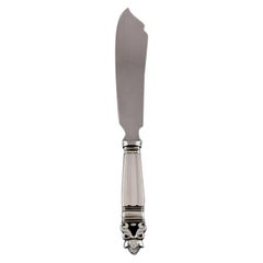 Georg Jensen Acorn Cake Knife in Sterling Silver and Stainless Steel