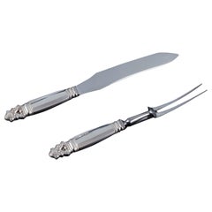Georg Jensen, Gland. Service de sculpture en argent sterling et acier inoxydable.