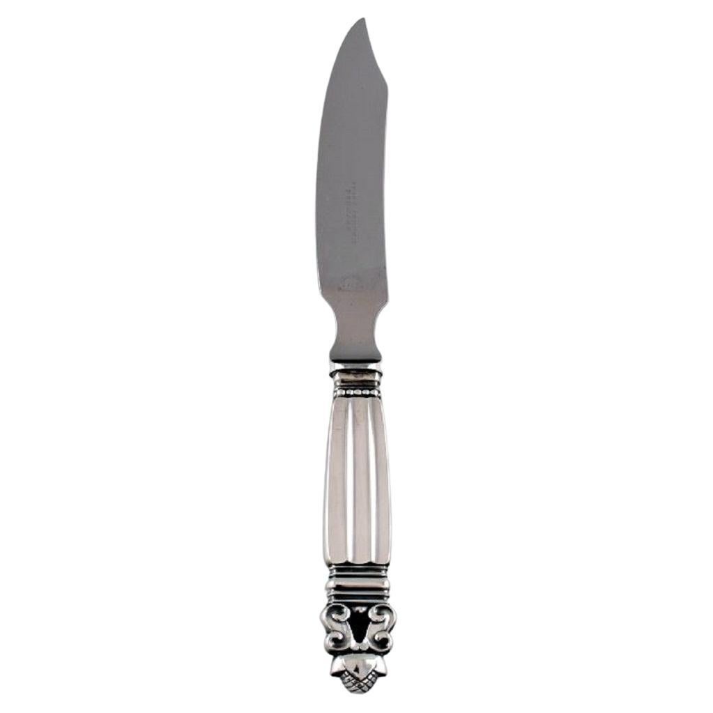 Jensen Sterling Silver Handle/Stainless Steel Acanthus Cheese Knife at 1stDibs