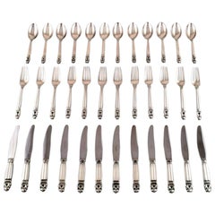 Georg Jensen "Acorn" Complete Luncheon Service for 12 People