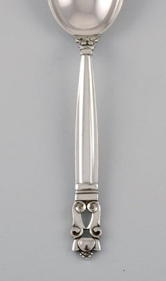 Georg Jensen Acorn Dessert Spoon in Sterling Silver, Six Spoons Available