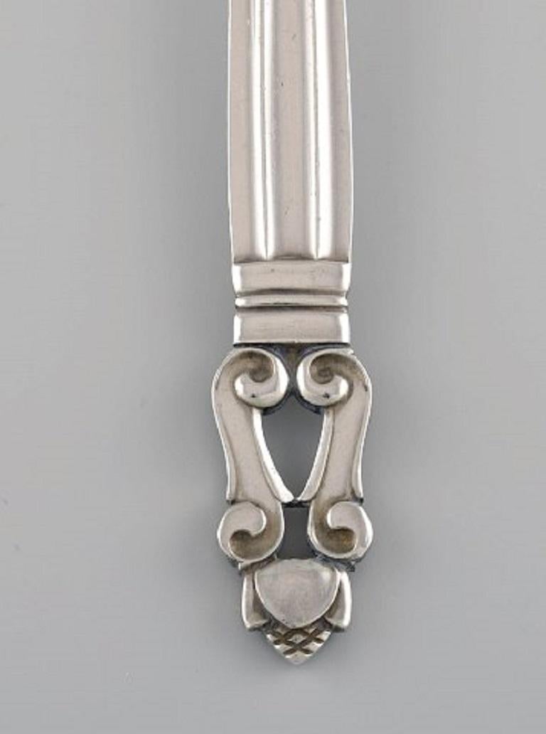 Art Deco Georg Jensen Acorn Dinner Fork in Sterling Silver, 9 Pcs in Stock For Sale