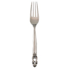 Georg Jensen "Acorn" Dinner Fork in Sterling Silver, Six Pieces in Stock