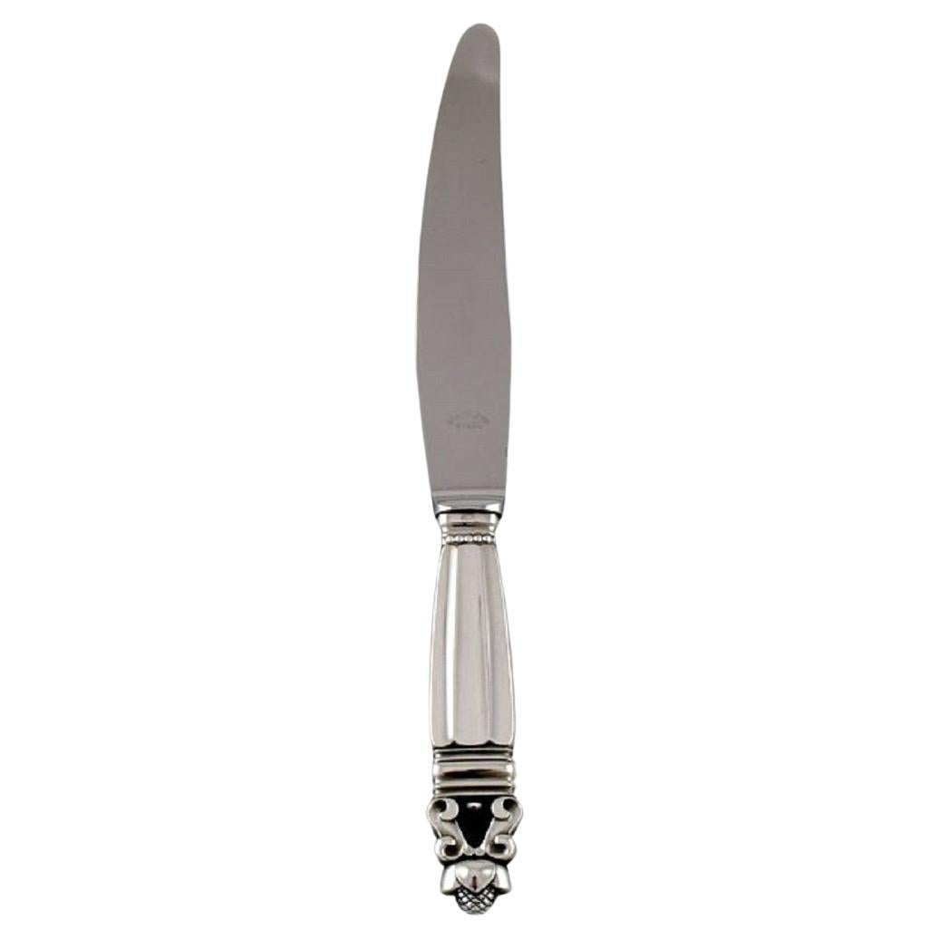 Georg Jensen Acorn Dinner Knife in Sterling Silver, 5 Knives Available