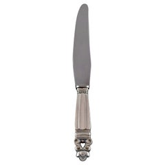 Georg Jensen Acorn Dinner Knife in Sterling Silver and Stainless Steel, 8 Pieces