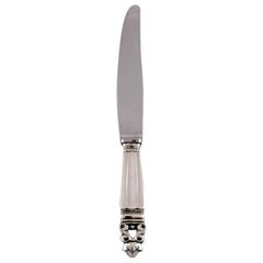 Georg Jensen "Acorn" Dinner Knife in Sterling Silver Stainless Steel, Two Pieces