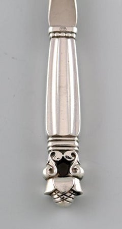 Georg Jensen "Acorn" Egg Spoon # 85, Silver with Steel, 2 Pieces