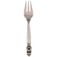 Georg Jensen Acorn Fish Fork in Sterling Silver, 8 Pieces in Stock