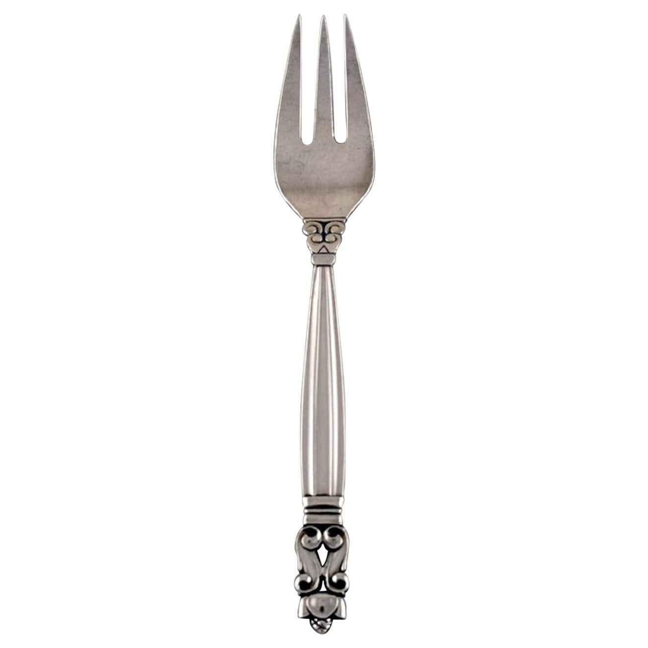 Georg Jensen Eichel-Fischgabel aus Sterlingsilber