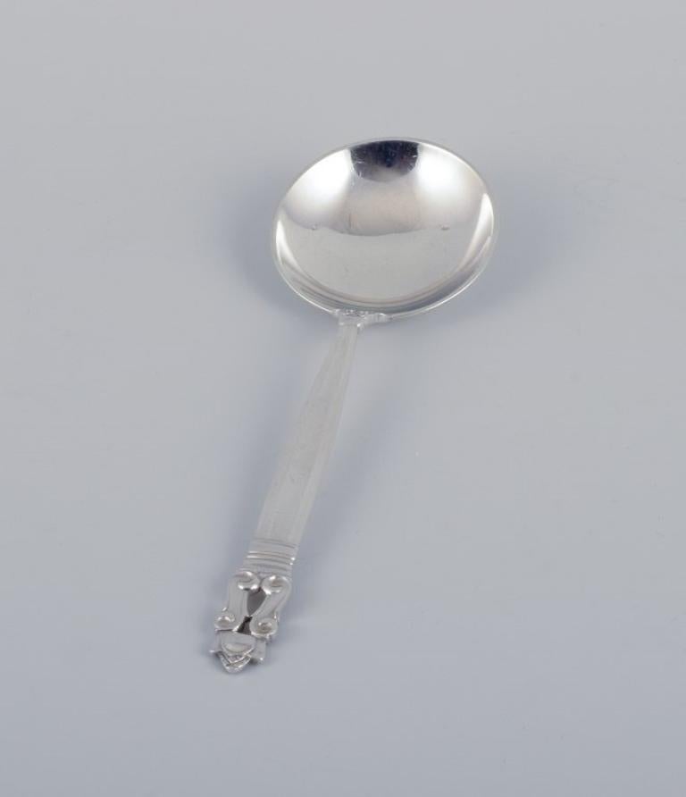 Danese Georg Jensen Acorn, quattro cucchiai da brodo in argento sterling. in vendita