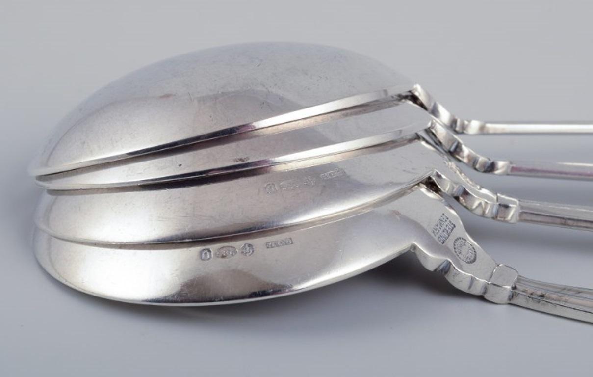 Georg Jensen Acorn, quattro cucchiai da brodo in argento sterling. in vendita 2