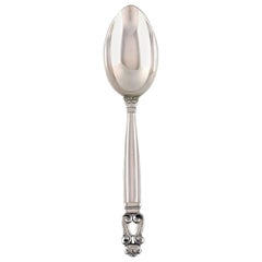 Georg Jensen "Acorn" Large Dinner Spoon in Sterling Silver, 1933-1944, Five Pcs