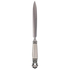 Vintage Georg Jensen Acorn Letter Opener in Sterling Silver and Stainless Steel