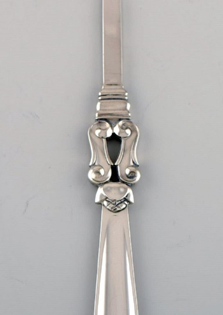Art Deco Georg Jensen Acorn Lobster Fork in Sterling Silver, Three Pieces Available