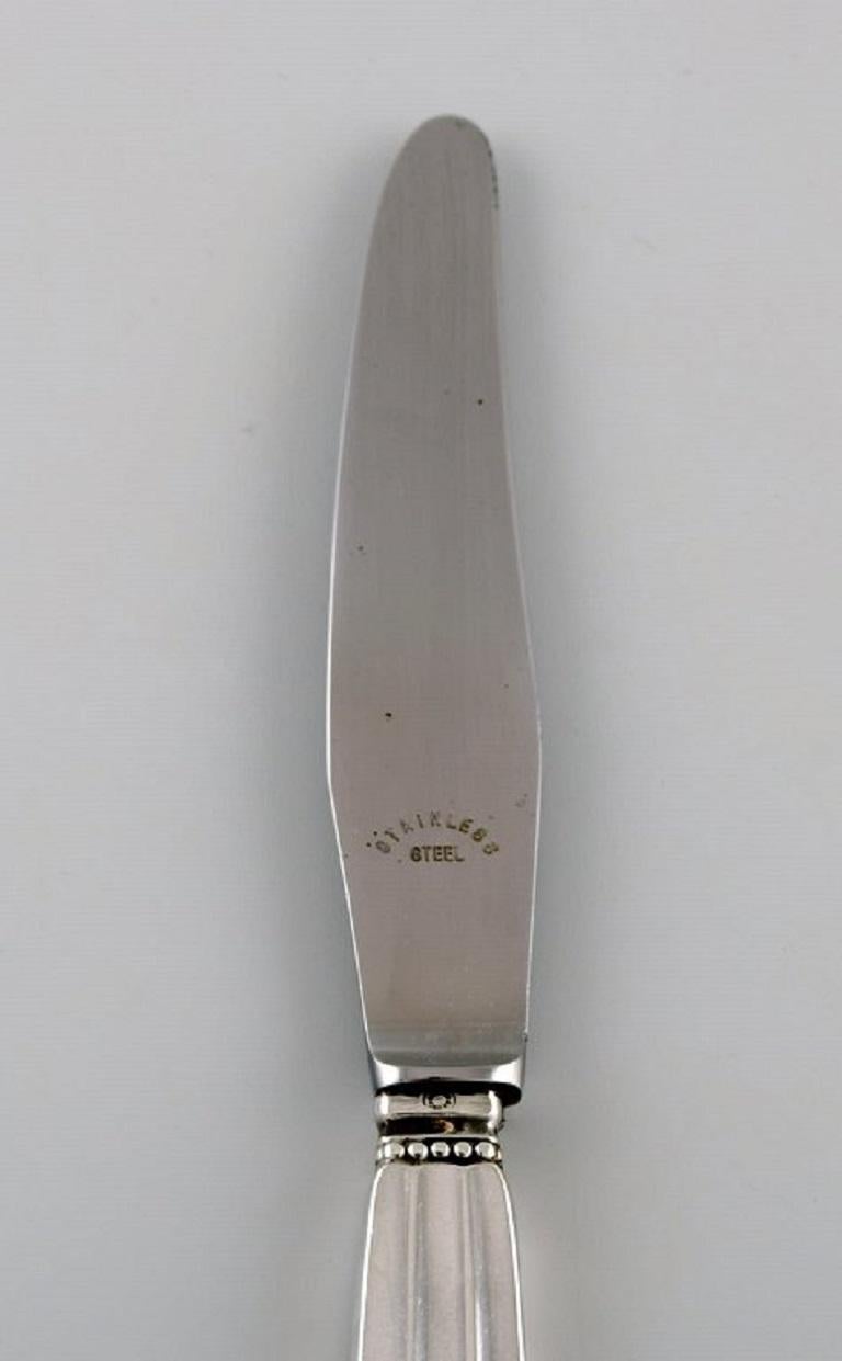 Art Deco Georg Jensen Acorn Lunch Knife in Sterling Silver and Stainless Steel For Sale