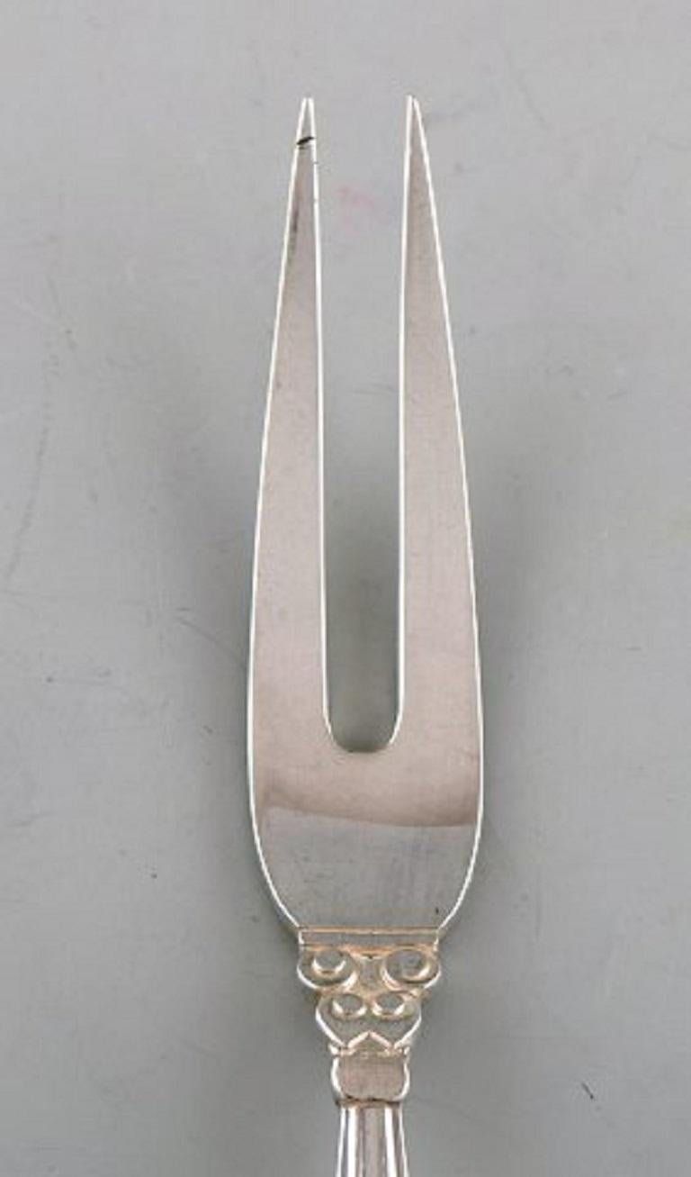 Art Deco Georg Jensen Acorn Meat Fork in Sterling Silver, Dated 1933-1944