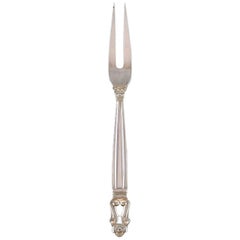 Georg Jensen Acorn Meat Fork in Sterling Silver, Dated 1933-1944