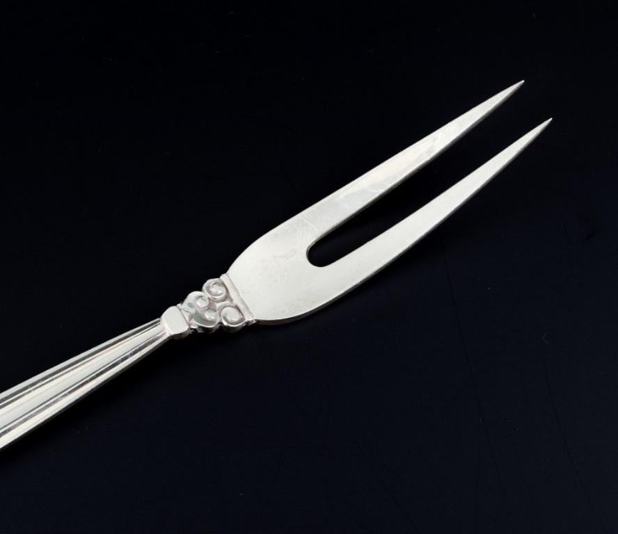 Georg Jensen, Acorn, Meat Fork in Sterling Silver In Excellent Condition For Sale In Copenhagen, DK