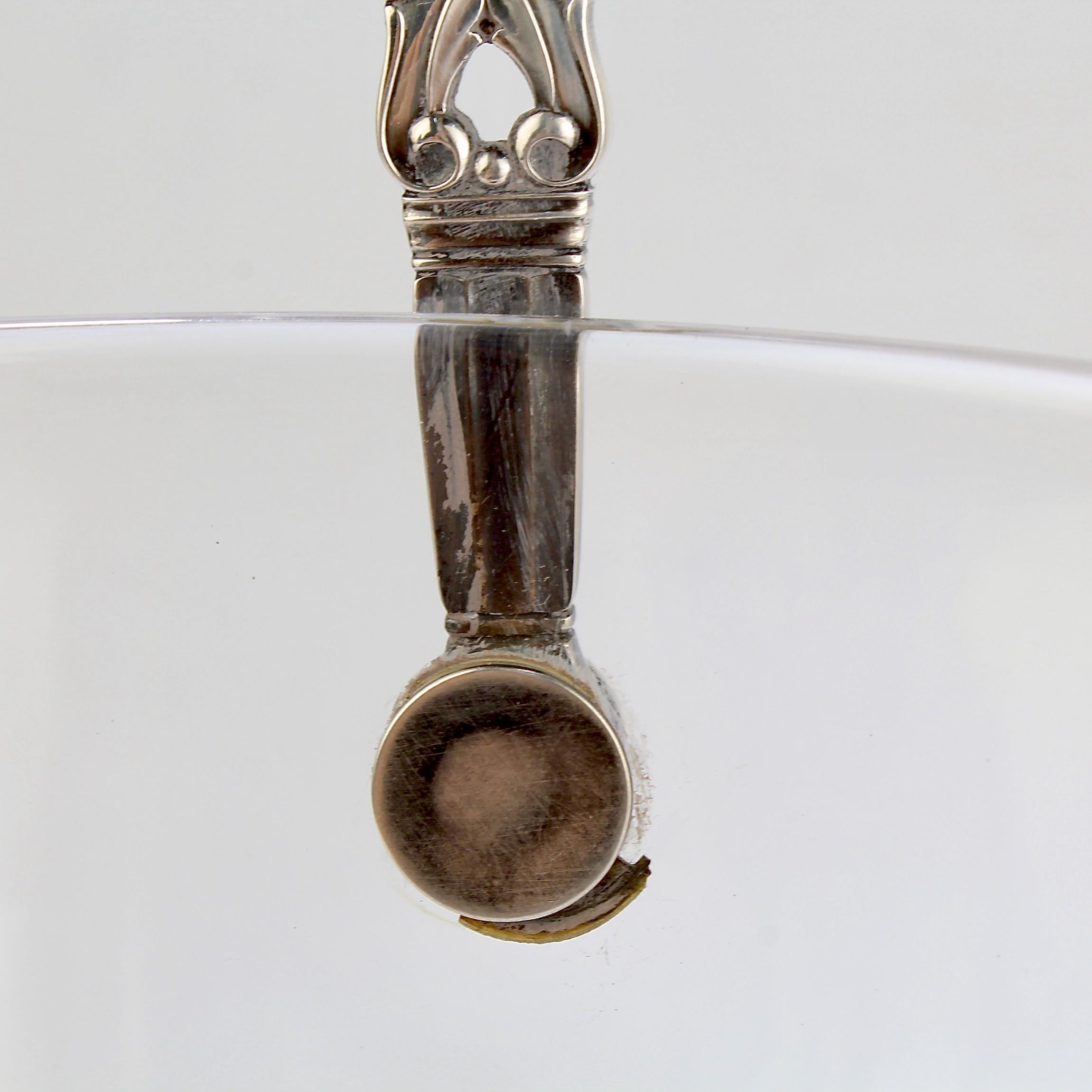 Georg Jensen Acorn Pattern Sterling Silver & Crystal Ice Bucket by Johan Rohde 1