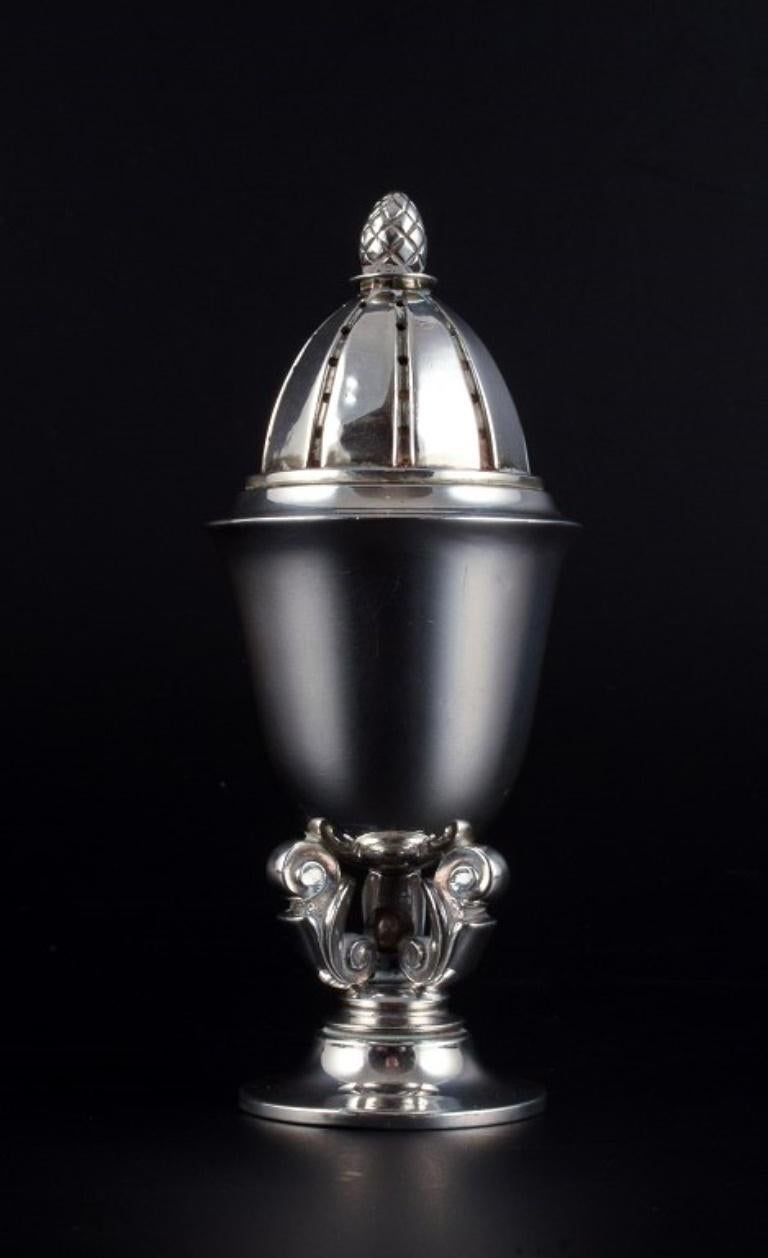 Art Deco Georg Jensen, Acorn, Pepper Shaker in Sterling Silver For Sale