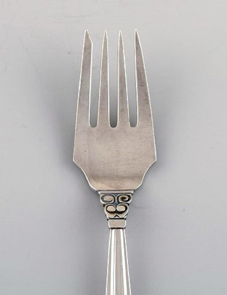 Art Deco Georg Jensen, Acorn Salad Fork in Sterling Silver For Sale