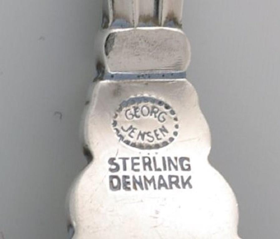 Danish Georg Jensen, Acorn Salad Fork in Sterling Silver For Sale