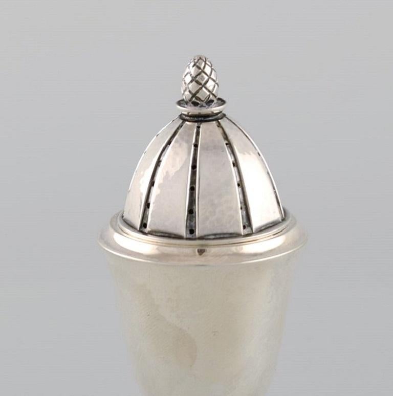 Art Deco Georg Jensen Acorn Salt and Pepper Shaker in Sterling Silver For Sale