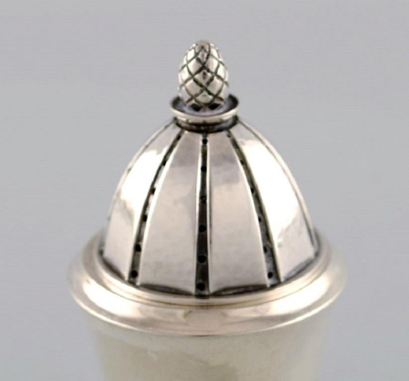 20th Century Georg Jensen Acorn Salt and Pepper Shaker in Sterling Silver