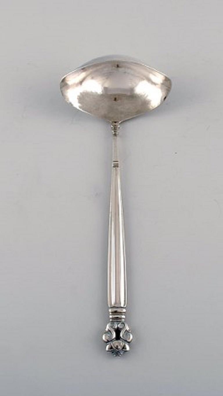 Art Deco Georg Jensen Acorn Sauce Spoon in Sterling Silver