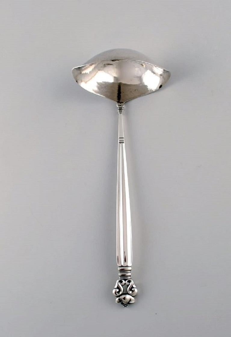 Art Deco Georg Jensen Acorn Sauce Spoon in Sterling Silver For Sale