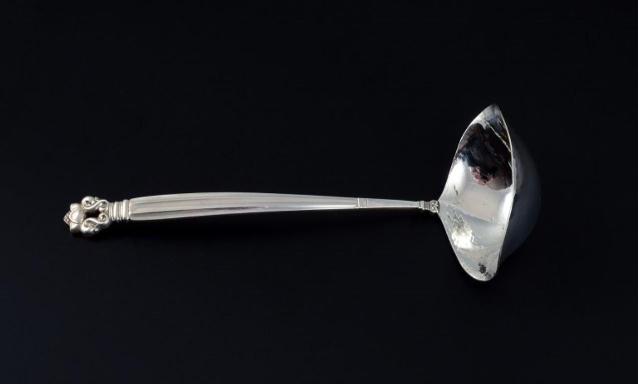 Art Deco Georg Jensen Acorn, Sauce Spoon in Sterling Silver