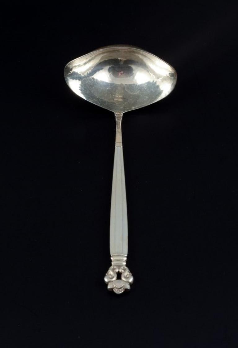 Art Deco Georg Jensen Acorn, Sauce Spoon in Sterling Silver For Sale