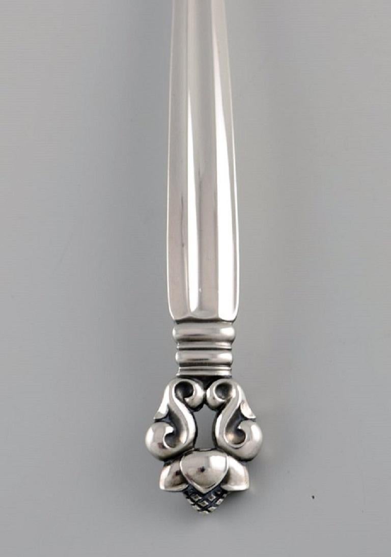 Danish Georg Jensen Acorn Sauce Spoon in Sterling Silver For Sale
