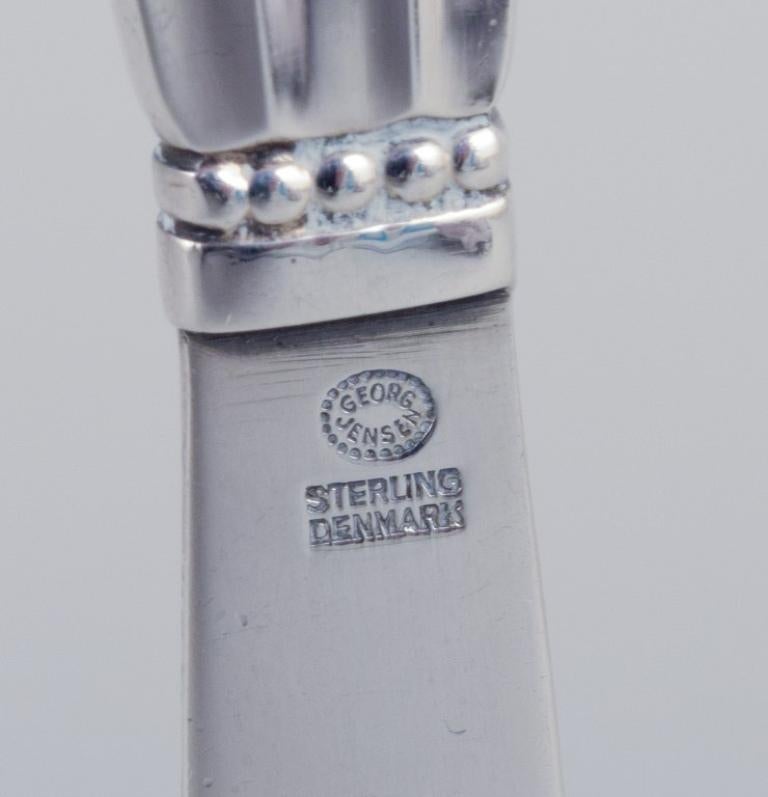 Georg Jensen Acorn, sette coltelli da burro in argento sterling, tutti in argento. In condizioni ottime in vendita a Copenhagen, DK