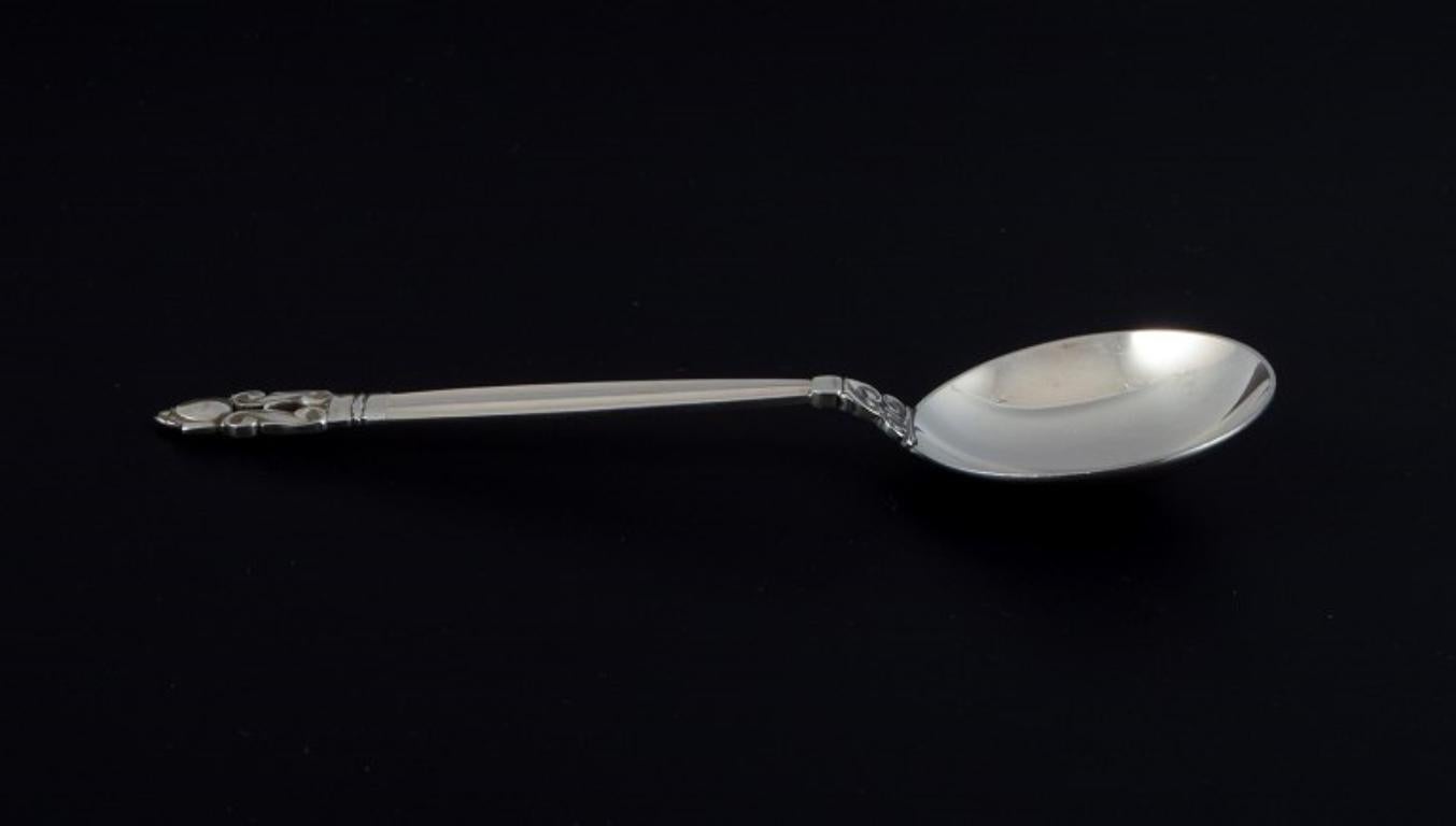 Art Deco Georg Jensen, Acorn, Six Bouillon Spoons in Sterling Silver For Sale