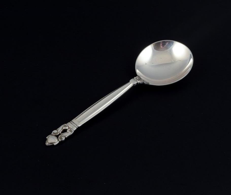 Danish Georg Jensen, Acorn, Six Bouillon Spoons in Sterling Silver For Sale