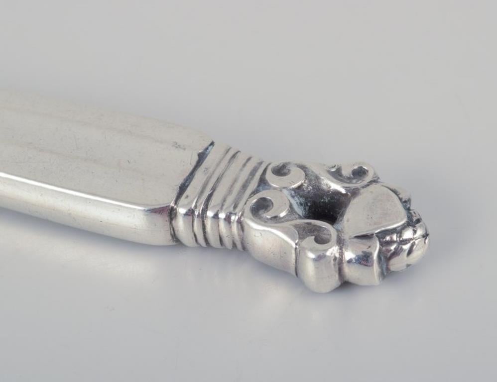 Art Deco Georg Jensen Acorn. Six fruit knives in sterling silver and stainless steel For Sale