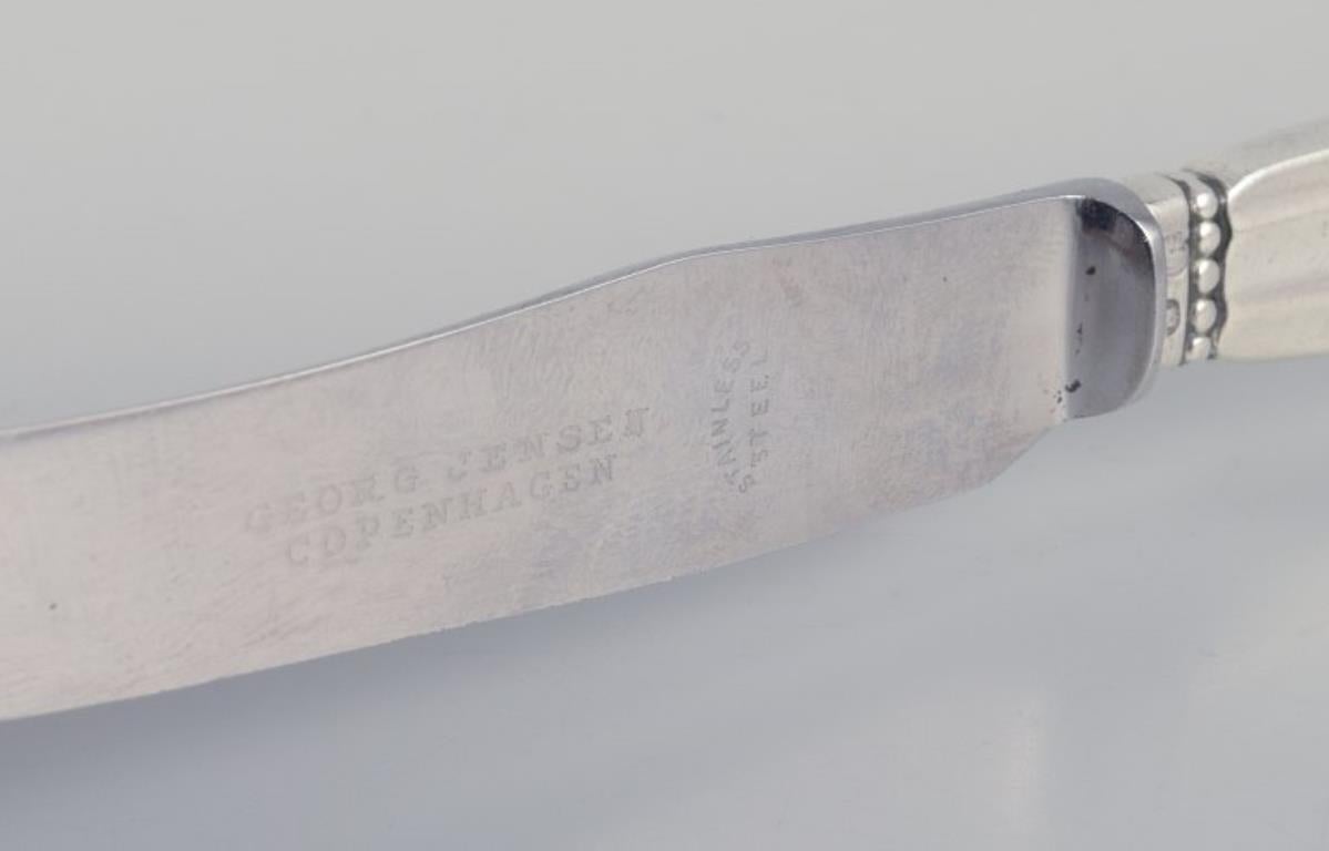 Danish Georg Jensen Acorn. Six fruit knives in sterling silver and stainless steel For Sale