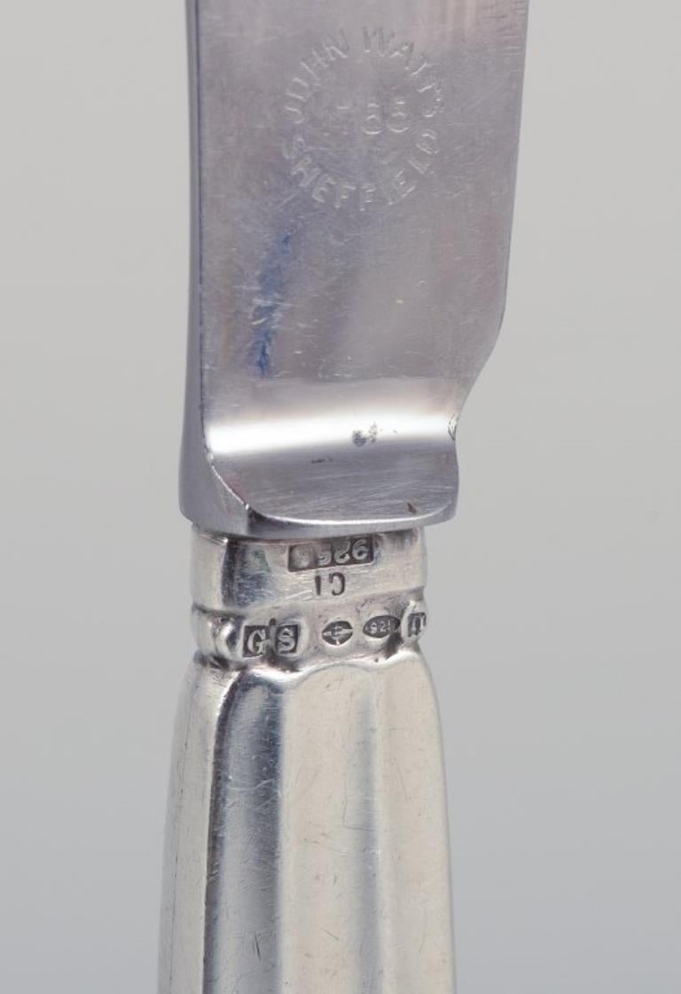 Georg Jensen Acorn. Six fruit knives in sterling silver and stainless steel In Excellent Condition For Sale In Copenhagen, DK